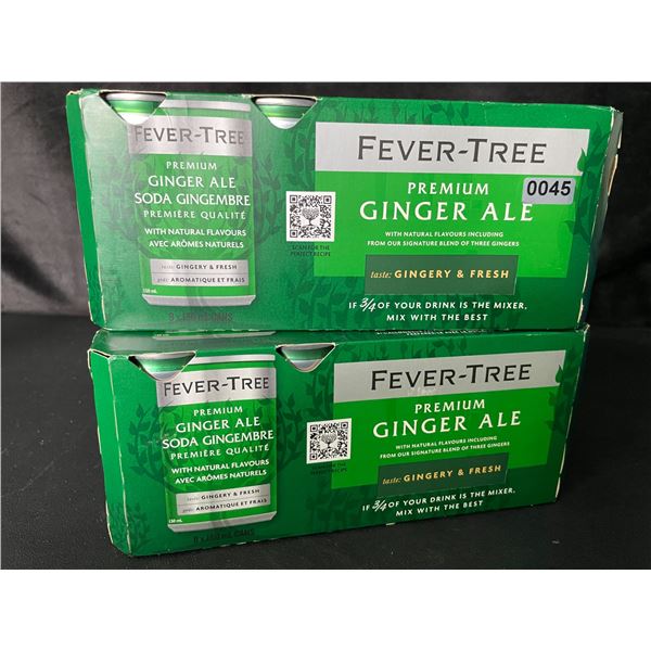 2 Packs of Fever-Tree Soft Drink Premium Ginger Ale (8 x 150ml Cans) - New