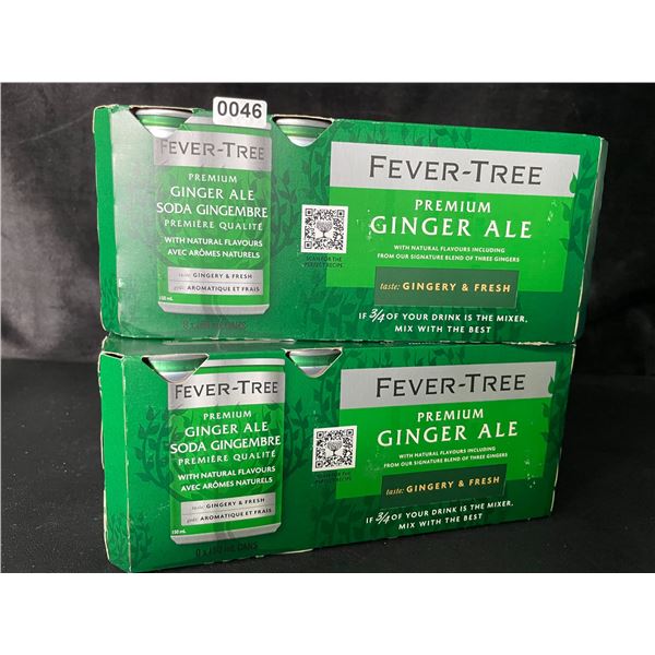 2 Packs of Fever-Tree Soft Drink Premium Ginger Ale (8 x 150ml Cans) - New