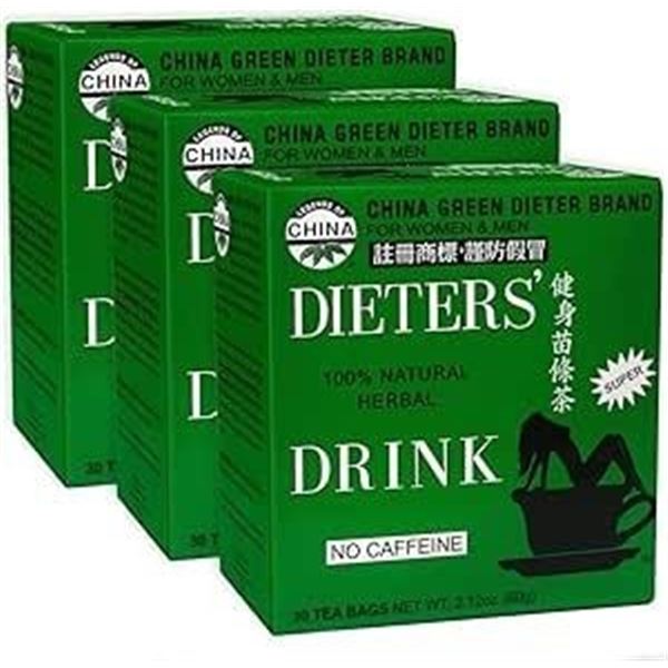 3 Boxes of Uncle Lee's Tea China Green Dieters' Natural Herbal Drink - 90 Tea Bags Total - New