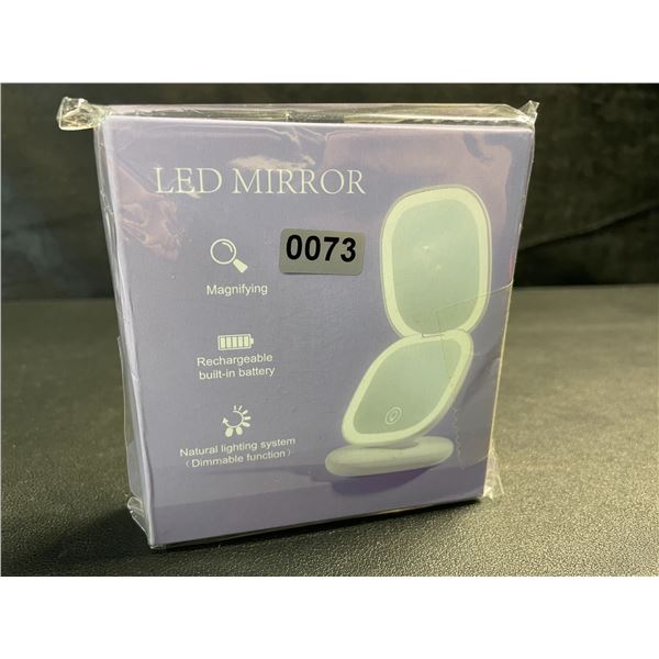 1 LED Compact Rechargeable Magnifying Beauty Mirror - New Sealed