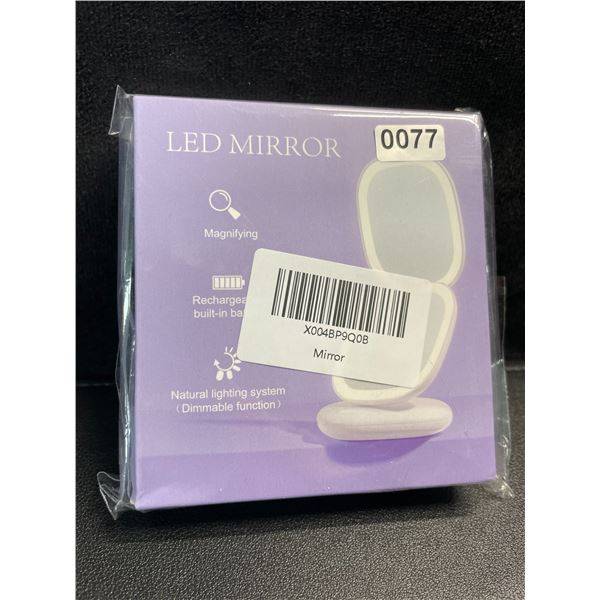 1 LED Compact Rechargeable Magnifying Beauty Mirror - New Sealed