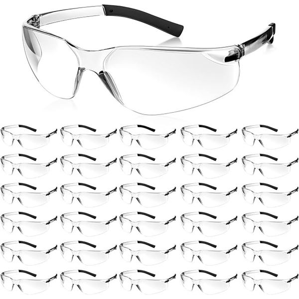 30-Pairs of Safety Glasses/Protective Eyewear Work Glasses - New