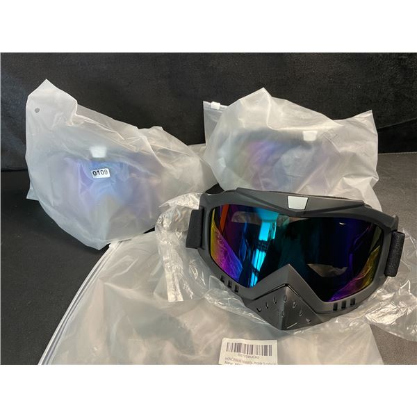 3 Honcenmax Motorcycle Goggles/UV Protection Sport Goggles - New