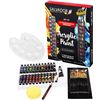 Image 1 : Salvador Acrylic 40PC Paint Set; Includes 24-Colours w/ 12 Brushes, Mixing Knife, Palette, etc - NEW