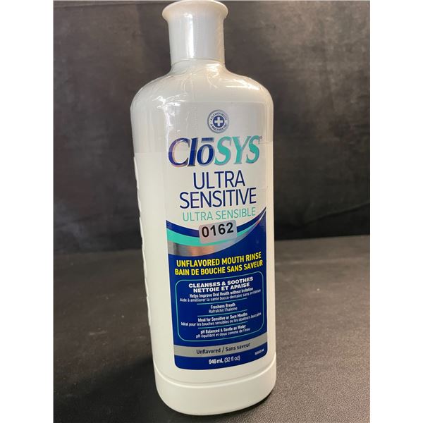 1 Bottle of CloSys Ultra Sensitive Unflavored Mouth Rinse/Mouthwash - 946ml - New Sealed