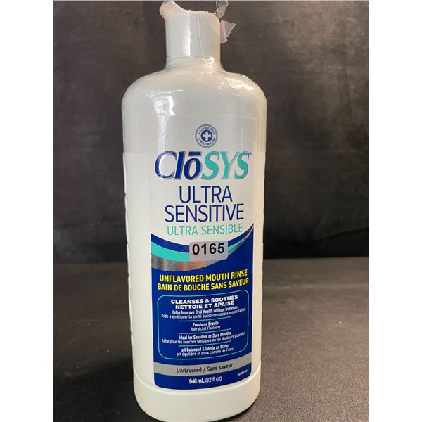 1 Bottle of CloSys Ultra Sensitive Unflavored Mouth Rinse/Mouthwash - 946ml - New Sealed