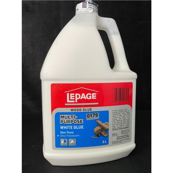1 Jug of LePage Wood Glue/Multi-Purpose White Glue (Non-Toxic/Dries Clear) - 3L - New