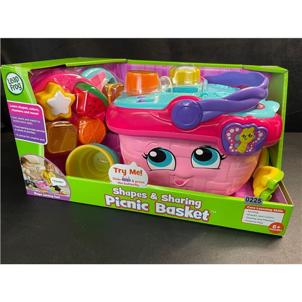 1 Leap Frog Shapes & Sharing Picnic Basket Toy Play Set - For Ages 6+ Months - Brand New