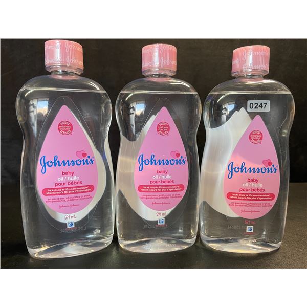 3 Bottles of Johnson's Baby Oil - 591ml - New Sealed