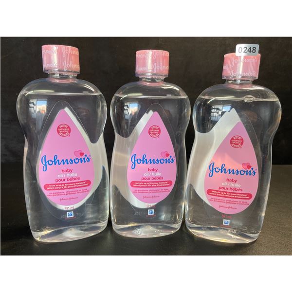 3 Bottles of Johnson's Baby Oil - 591ml - New Sealed