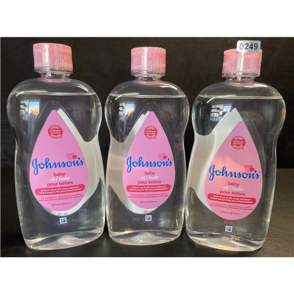 3 Bottles of Johnson's Baby Oil - 591ml - New Sealed