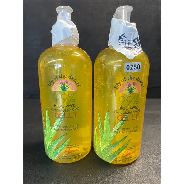 2 Lily of the Desert 99% Aloe Vera Gelly Soothing Moisturizer - 16oz - New