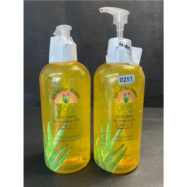 2 Lily of the Desert 99% Aloe Vera Gelly Soothing Moisturizer - 16oz - New