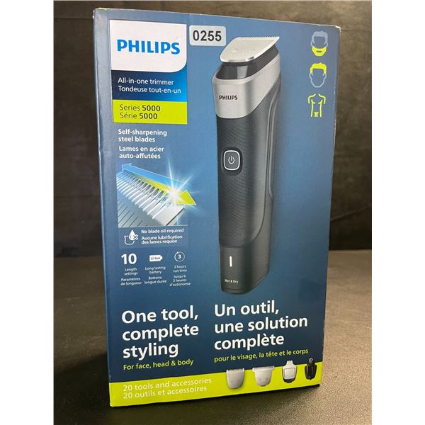 1 Philips Series 5000 Multi Groomer All-In-One Trimmer Kit for Men; For Face/Head/Body - NEW