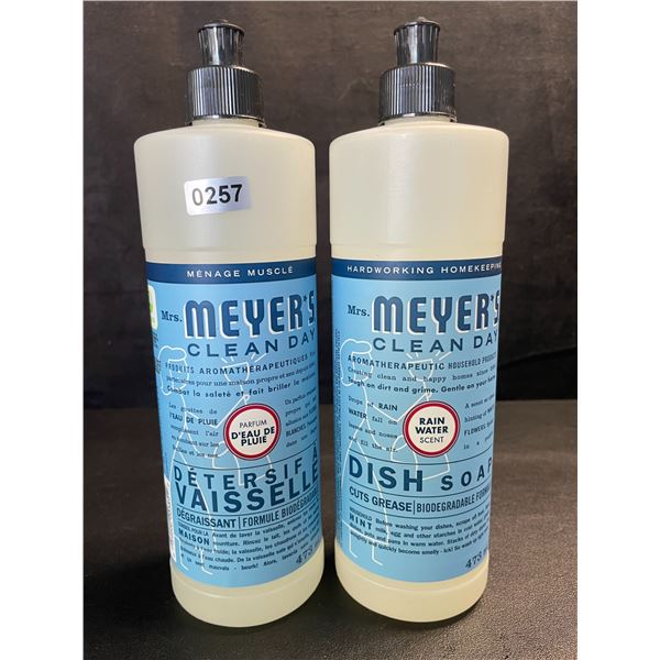 2 Meyer's Clean Day Dish Soap (473ml) Rain Water Scent - New