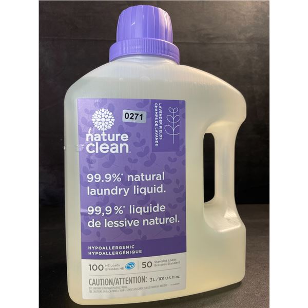 1 Nature Clean Lavender Fields 99.9% Natural Hypoallergenic Laundry Liquid - 100 Loads/3L - New