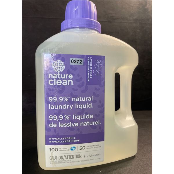 1 Nature Clean Lavender Fields 99.9% Natural Hypoallergenic Laundry Liquid - 100 Loads/3L - New
