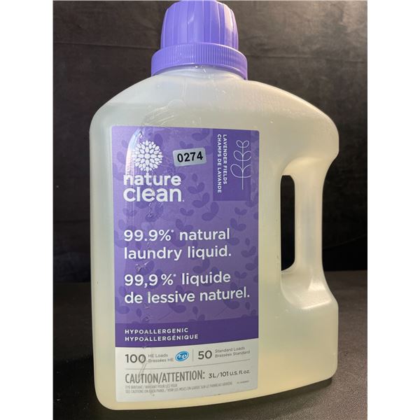 1 Nature Clean Lavender Fields 99.9% Natural Hypoallergenic Laundry Liquid - 100 Loads/3L - New
