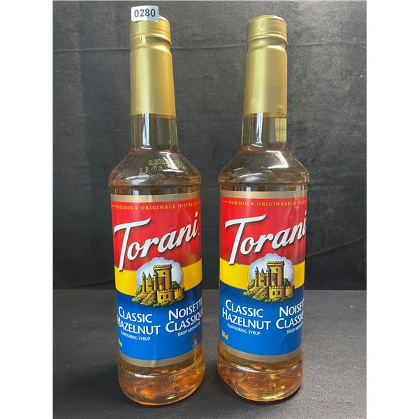 2 Torani Classic Hazelnut Naturally Flavored Syrups; 750ml Each - BB: FEB 01/2027 - New