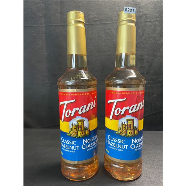 2 Torani Classic Hazelnut Naturally Flavored Syrups; 750ml Each - BB: FEB 01/2027 - New