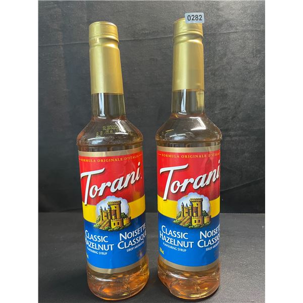 2 Torani Classic Hazelnut Naturally Flavored Syrups; 750ml Each - BB: FEB 01/2027 - New