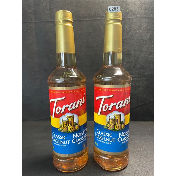 2 Torani Classic Hazelnut Naturally Flavored Syrups; 750ml Each - BB: FEB 01/2027 - New