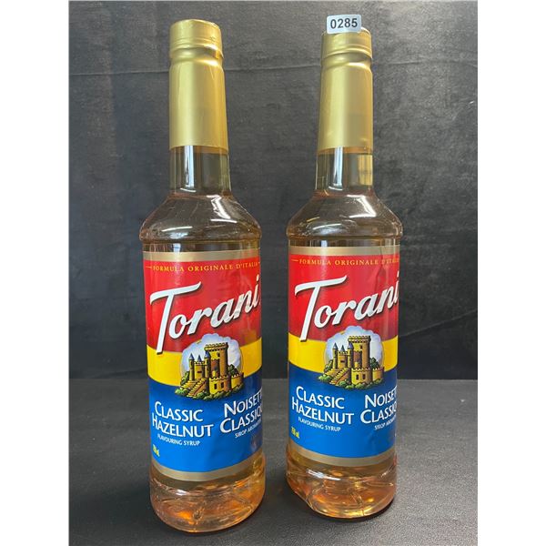 2 Torani Classic Hazelnut Naturally Flavored Syrups; 750ml Each - BB: FEB 01/2027 - New