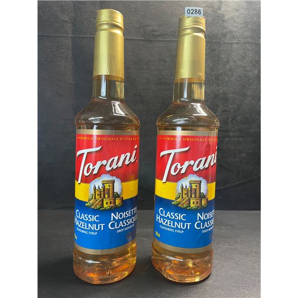 2 Torani Classic Hazelnut Naturally Flavored Syrups; 750ml Each - BB: FEB 01/2027 - New