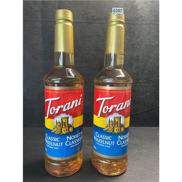 2 Torani Classic Hazelnut Naturally Flavored Syrups; 750ml Each - BB: FEB 01/2027 - New