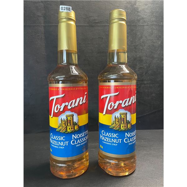 2 Torani Classic Hazelnut Naturally Flavored Syrups; 750ml Each - BB: FEB 01/2027 - New