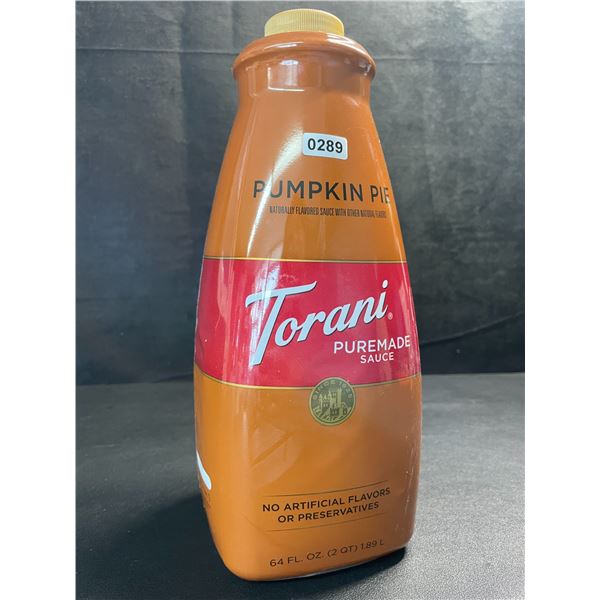 1 Torani Puremade Pumpkin Pie Flavoring Sauce - 1.89L (64oz) - New (BB: Sep 16/2025)