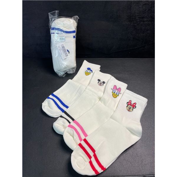 2 Packs of Mickey/Minnie/Donald Duck/Daisy Socks for Kids - 4 Pairs Each/8 Pairs Total - New