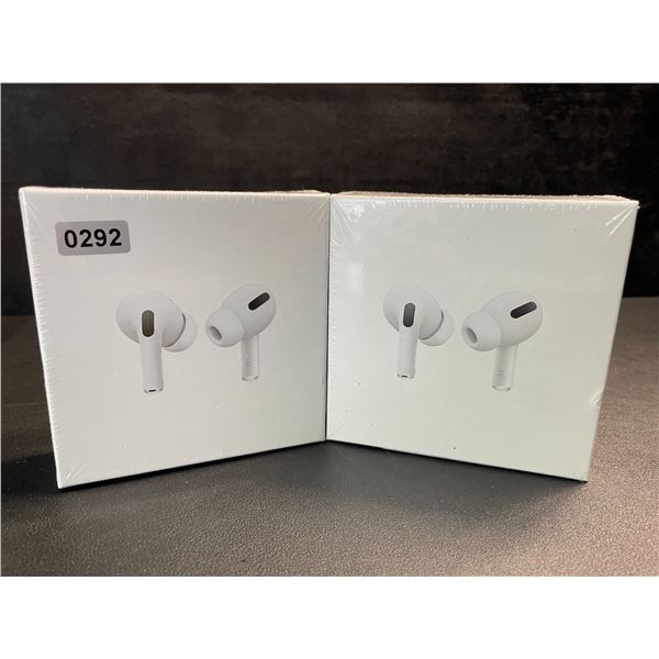 2 Pairs of TWS Airpod-Style Wireless Earbuds with Charging Cases - White - New