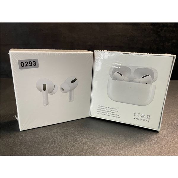 2 Pairs of TWS Airpod-Style Wireless Earbuds with Charging Cases - White - New