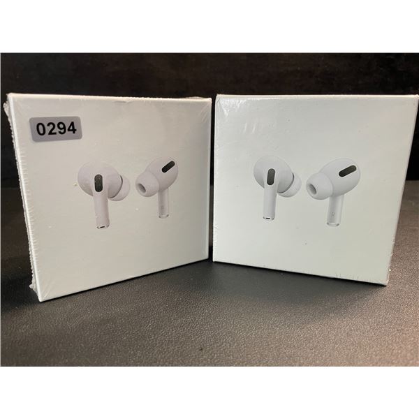 2 Pairs of TWS Airpod-Style Wireless Earbuds with Charging Cases - White - New