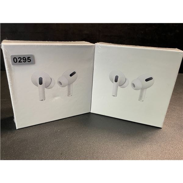 2 Pairs of TWS Airpod-Style Wireless Earbuds with Charging Cases - White - New