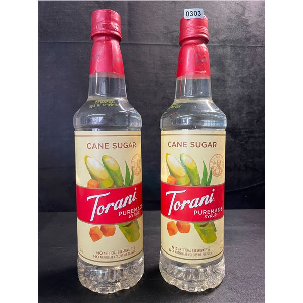 2 Torani Cane Sugar Puremade Syrups; 750ml Each - BB: MAR 12/2026 - New