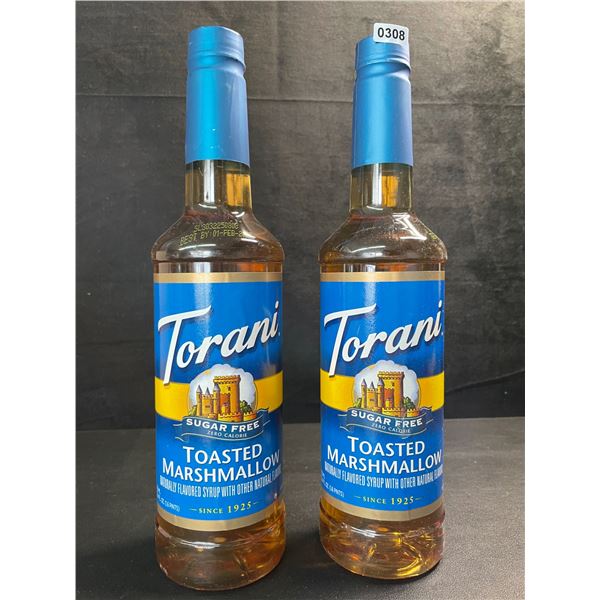 2 Torani Toasted Marshmallow Naturally Flavored Sugar-Free Syrups; 750ml Each - BB: FEB 01/2027; New