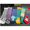 Image 3 : 6-Pairs of Kids Fuzzy Slipper Socks w/ Grips; Animal Designs - Fits 8-12yr Old - New