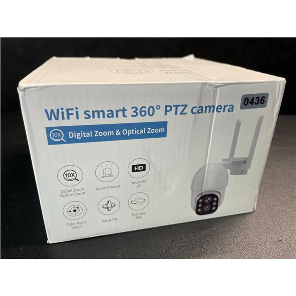 1 WiFi Smart 360-Degree PTZ Security Camera for Outdoors - New in Box
