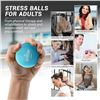Image 4 : 3-Pack of Stress Balls for Adults; Squeeze Balls for Hand Therapy (Soft, Med, Hard) - New