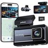 Image 1 : 1 Pelsee P3 4K Dual Front and Rear Dash Cam 64GB w/ WiFi, GPS, 3" IPS Display, APP/Voice Control NEW