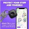 Image 4 : 2-Pack of TILE by Life360 Bluetooth Trackers; Key Finder/Item Locator Trackers (Black/White) - New