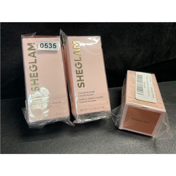 3 SHEGLAM Color Bloom Liquid Makeup Blush; Matte Finish - "Birthday Suit" Shade - New