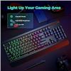 Image 3 : 1 Wired LED Rainbow Backlit Gaming Keyboard; 104 Keys; Quiet Deign Keyboard - New