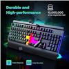 Image 5 : 1 Wired LED Rainbow Backlit Gaming Keyboard; 104 Keys; Quiet Deign Keyboard - New