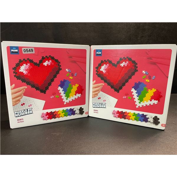 2 Puzzle By Number Kits; Hearts Design - 250pcs Each - New