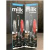 Image 1 : 2 PowerLix Professional Handheld Electric Milk Frothers - Battery Operated - New
