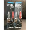 Image 1 : 2 PowerLix Professional Handheld Electric Milk Frothers - Battery Operated - New