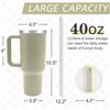 Image 5 : 40oz Insulated Tumbler Mug with Handle & Straw (Stanley-Dupe Mug) - Dune Colour - New